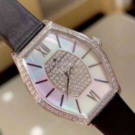 Vacheron Constantin Malte Tonneau Case Diamond Quartz Watch Black
