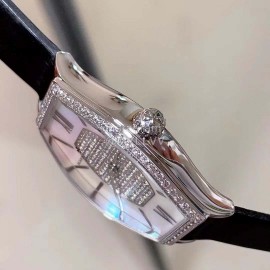 Vacheron Constantin Malte Tonneau Case Diamond Quartz Watch Black