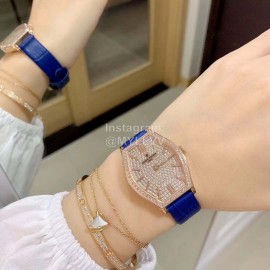 Vacheron Constantin Malte Tonneau Case Diamond Dial Quartz Watch Blue