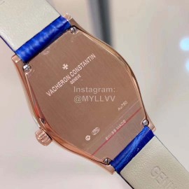 Vacheron Constantin Malte Tonneau Case Diamond Dial Quartz Watch Blue