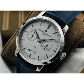 Vacheron Constantin Tw Factory Traditionnelle Navy Leather Strap Watch