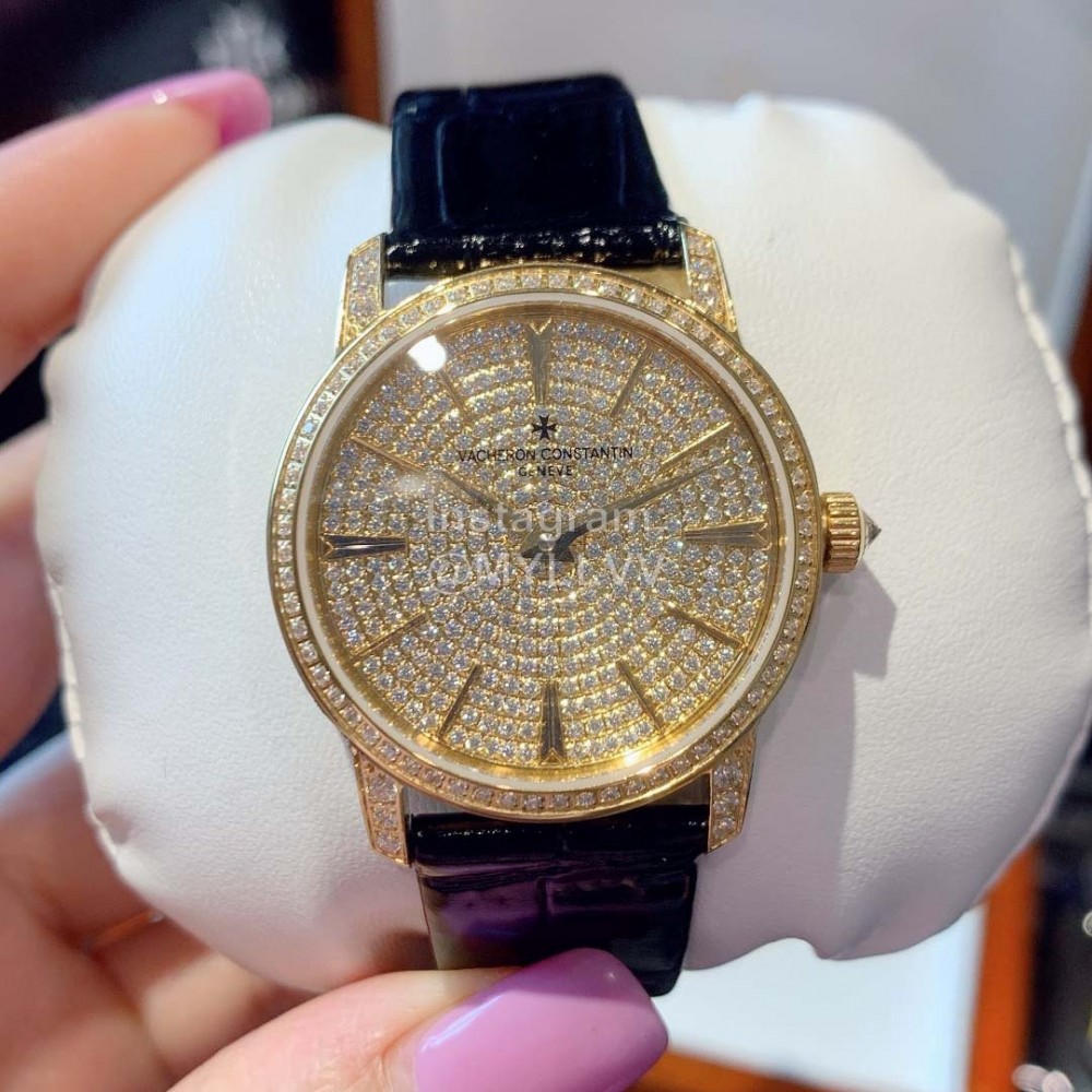 Vacheron Constantin 316 Fine Steel Case Diamond Dial Watch Black