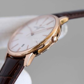 Vacheron Constantin 40mm Dial Sapphire Glass Leather Strap Watch