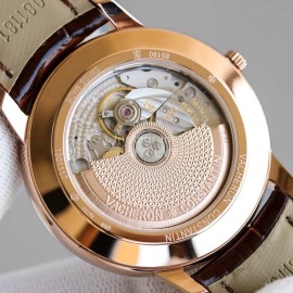 Vacheron Constantin 40mm Dial Sapphire Glass Leather Strap Watch