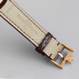 Vacheron Constantin 40mm Dial Sapphire Glass Leather Strap Watch