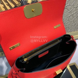 Valentino Fashion Leather Handbag Messenger Bag Red 0015