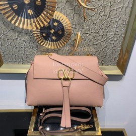 Valentino Fashion Leather Handbag Messenger Bag Pink 0015