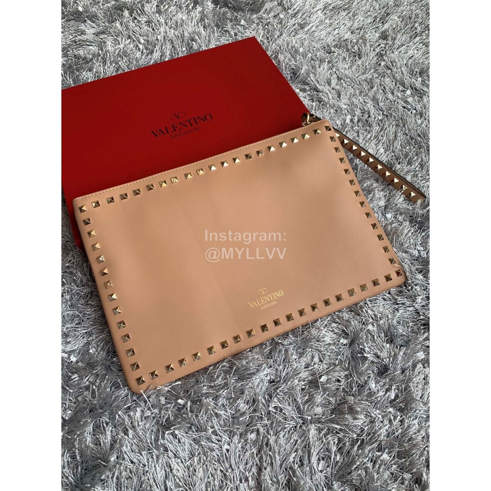 Valentino Fashion Leather Handbag Apricot 1092