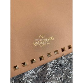 Valentino Fashion Leather Handbag Apricot 1092