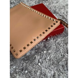 Valentino Fashion Leather Handbag Apricot 1092