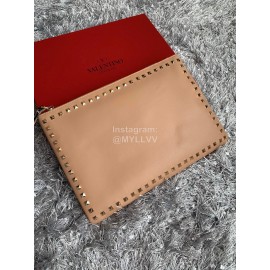 Valentino Fashion Leather Handbag Apricot 1092