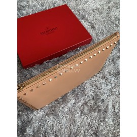 Valentino Fashion Leather Handbag Apricot 1092