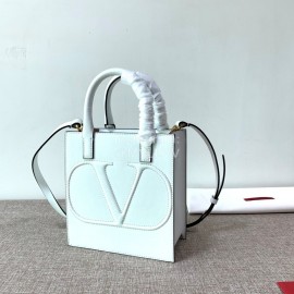 Valentino Small Calf Tote Bag White 2022s