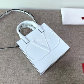 Valentino Small Calf Tote Bag White 2022s