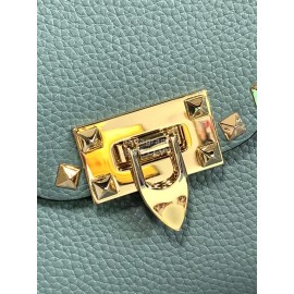 Valentino Fashion Leather Flip Messenger Bag Green 0181