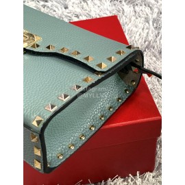 Valentino Fashion Leather Flip Messenger Bag Green 0181