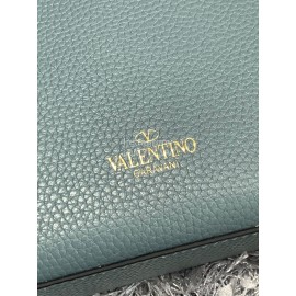 Valentino Fashion Leather Flip Messenger Bag Green 0181