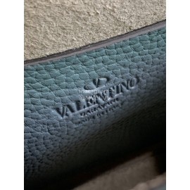 Valentino Fashion Leather Flip Messenger Bag Green 0181