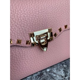 Valentino Fashion Leather Flip Messenger Bag Pink 0181