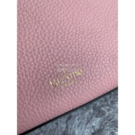 Valentino Fashion Leather Flip Messenger Bag Pink 0181