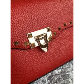 Valentino Fashion Leather Flip Messenger Bag Red 0181