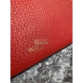 Valentino Fashion Leather Flip Messenger Bag Red 0181