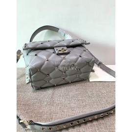 Valentino Fashion Leather Handbag Messenger Bag For Women Blue 0055