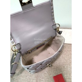 Valentino Fashion Leather Handbag Messenger Bag For Women Blue 0055