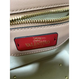 Valentino Fashion Leather Handbag Messenger Bag For Women Pink 0055