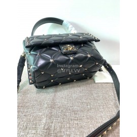 Valentino Fashion Leather Handbag Messenger Bag For Women Green 0055