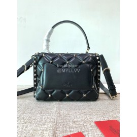 Valentino Fashion Leather Handbag Messenger Bag For Women Green 0055