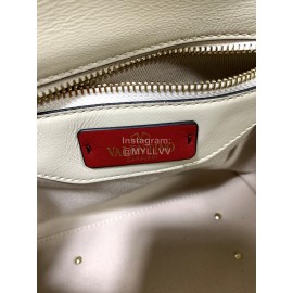 Valentino Fashion Leather Handbag Messenger Bag For Women White 0055