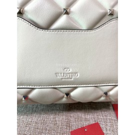 Valentino Fashion Leather Handbag Messenger Bag For Women White 0055