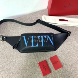 Valentino Fashion Leather Waist Bag Chest Bag Blue 0046