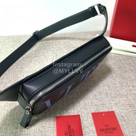 Valentino Fashion Leather Waist Bag Chest Bag Blue 0046