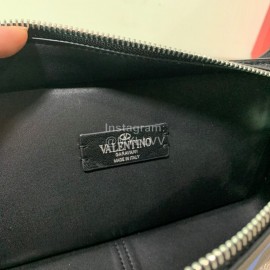 Valentino Fashion Leather Waist Bag Chest Bag Blue 0046