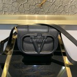 Valentino Small Leather Buckle Crossbody Bag For Women Black 0109s