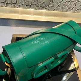 Valentino Large Leather Buckle Crossbody Bag For Women Green 0109l