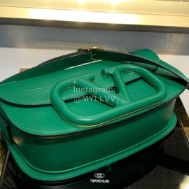 Valentino Large Leather Buckle Crossbody Bag For Women Green 0109l