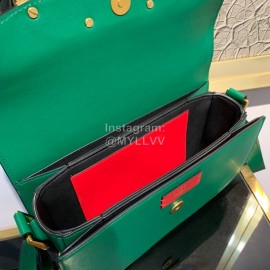 Valentino Large Leather Buckle Crossbody Bag For Women Green 0109l