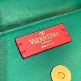 Valentino Large Leather Buckle Crossbody Bag For Women Green 0109l