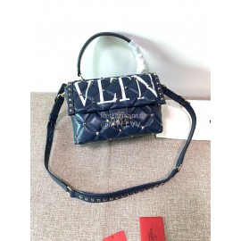 Valentino Fashion Leather Handbag Messenger Bag Blue 0055