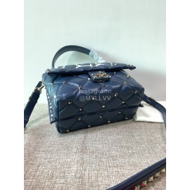 Valentino Fashion Leather Handbag Messenger Bag Blue 0055