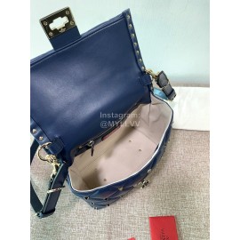 Valentino Fashion Leather Handbag Messenger Bag Blue 0055
