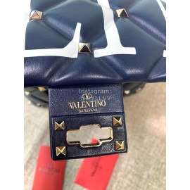 Valentino Fashion Leather Handbag Messenger Bag Blue 0055