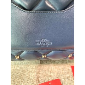 Valentino Fashion Leather Handbag Messenger Bag Blue 0055