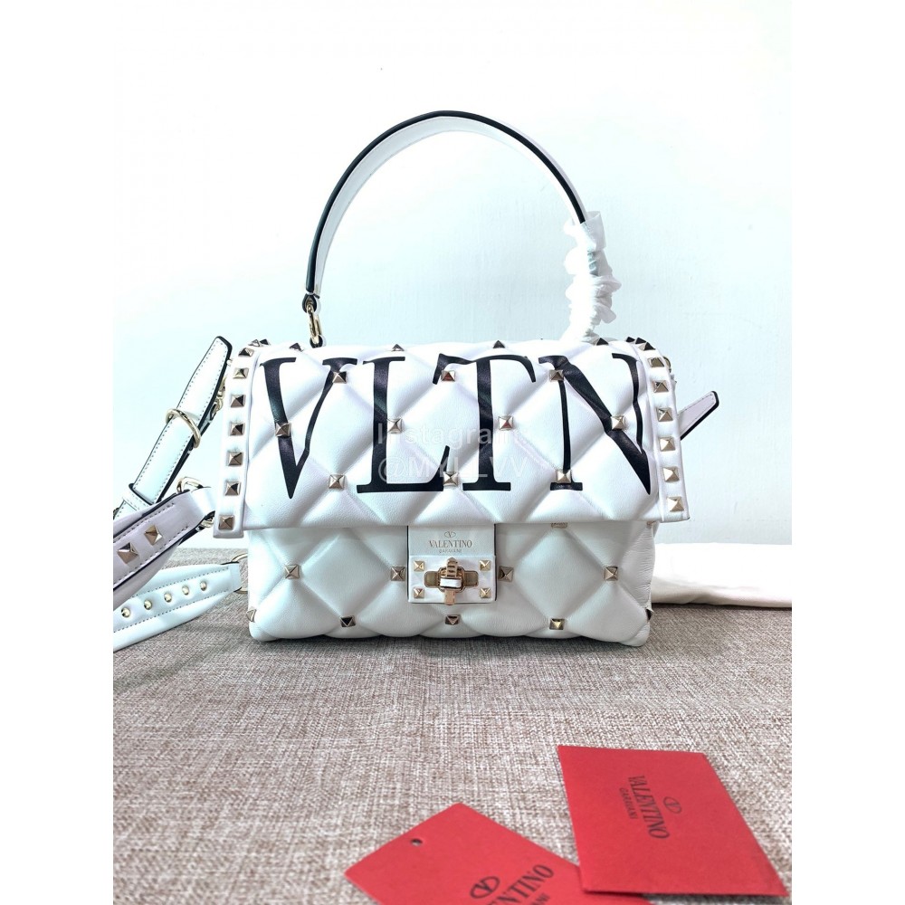 Valentino Fashion Leather Handbag Messenger Bag White 0055