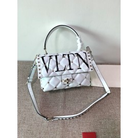 Valentino Fashion Leather Handbag Messenger Bag White 0055