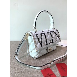Valentino Fashion Leather Handbag Messenger Bag White 0055