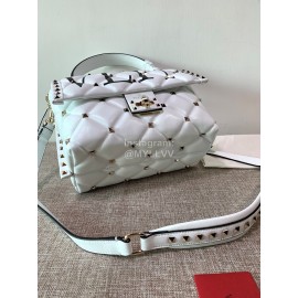 Valentino Fashion Leather Handbag Messenger Bag White 0055